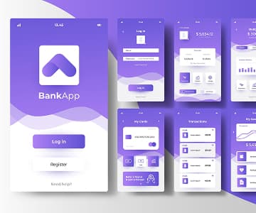 Mobile 'BankApp' app with modern UI